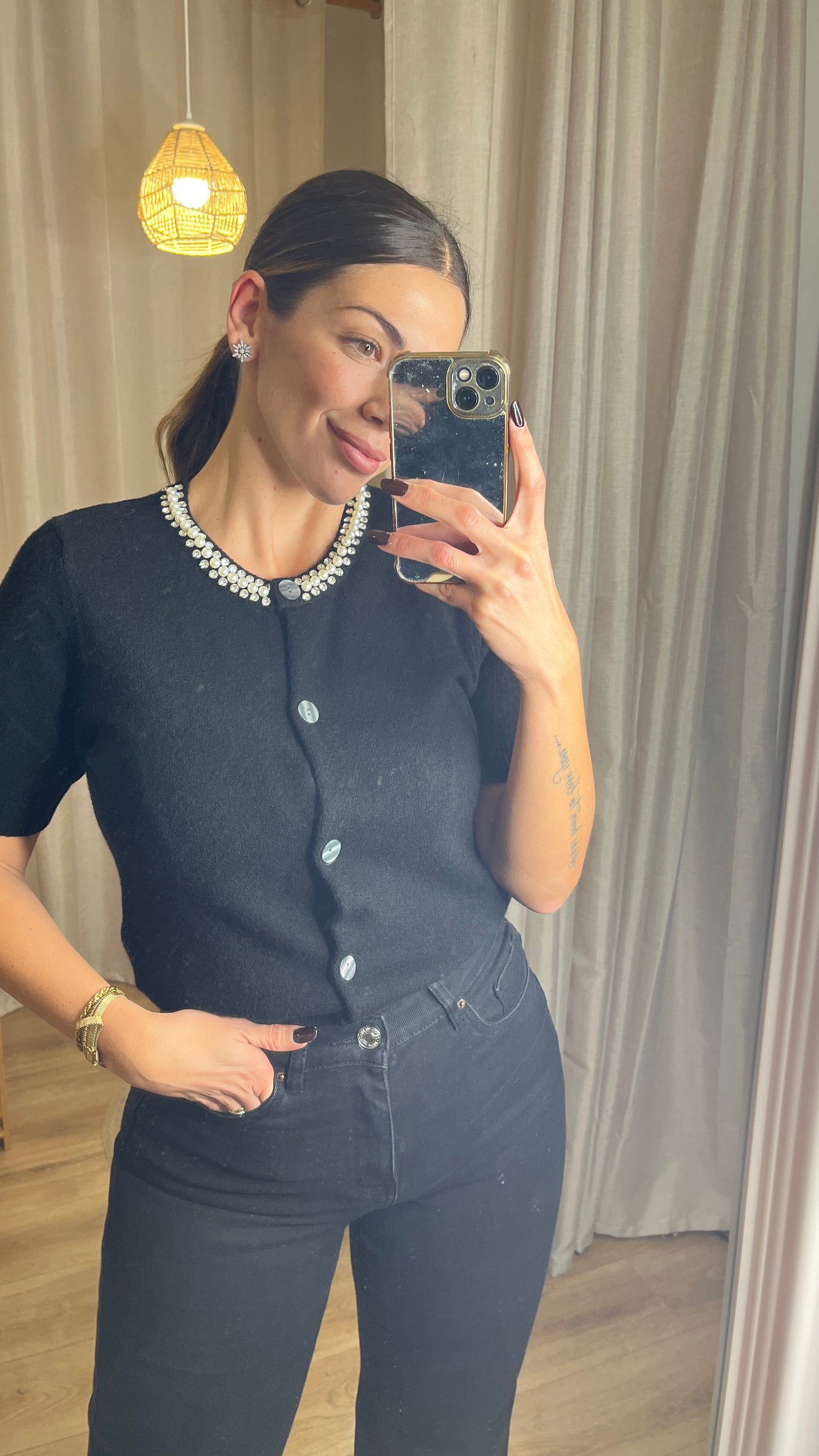 Cardigan Gioiello Manica Corta