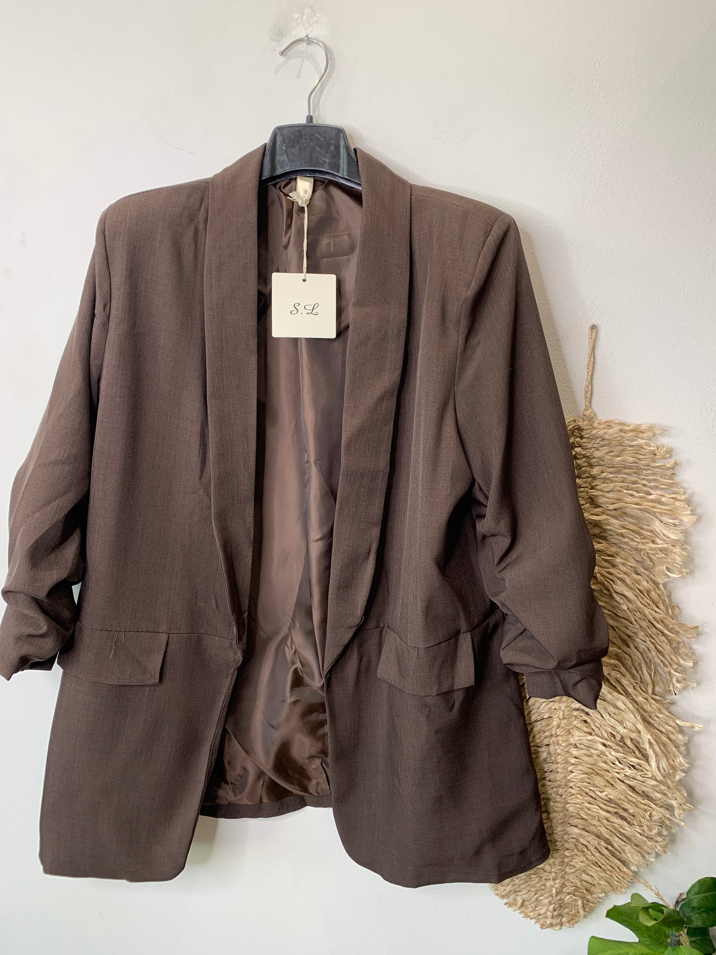 Blazer manica arricciata