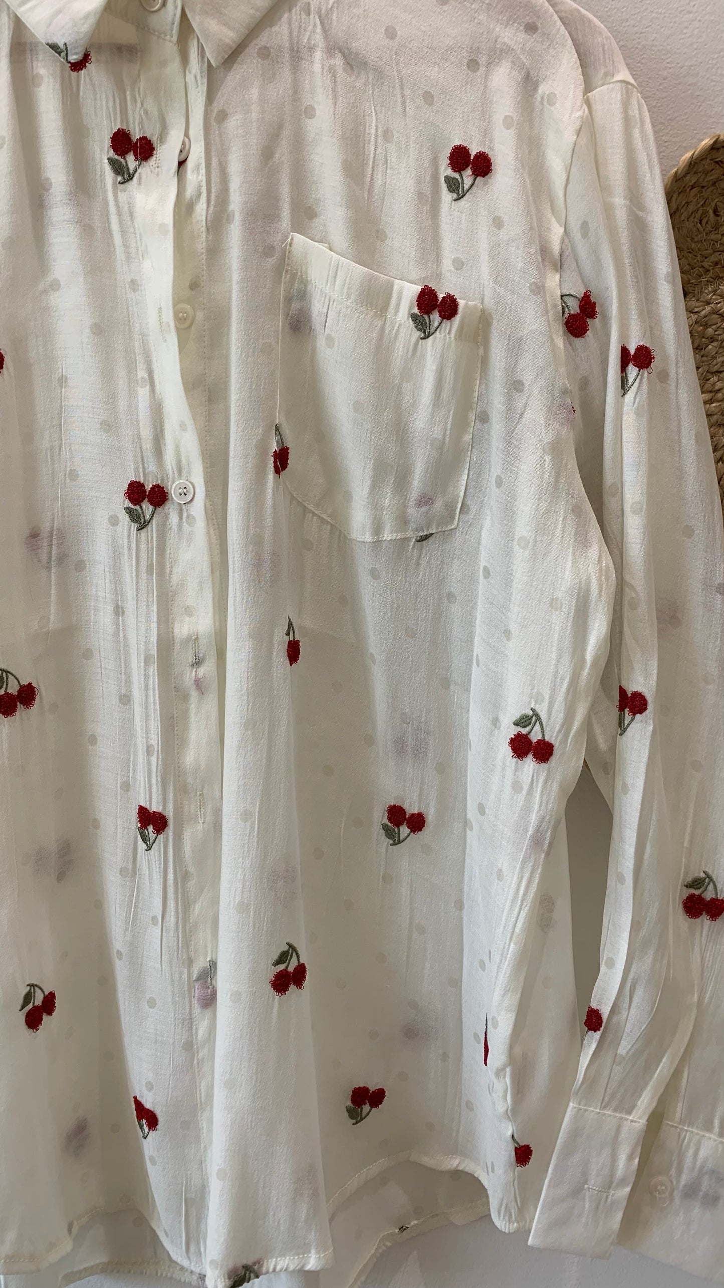 Camicia Trasparente Ciliegia