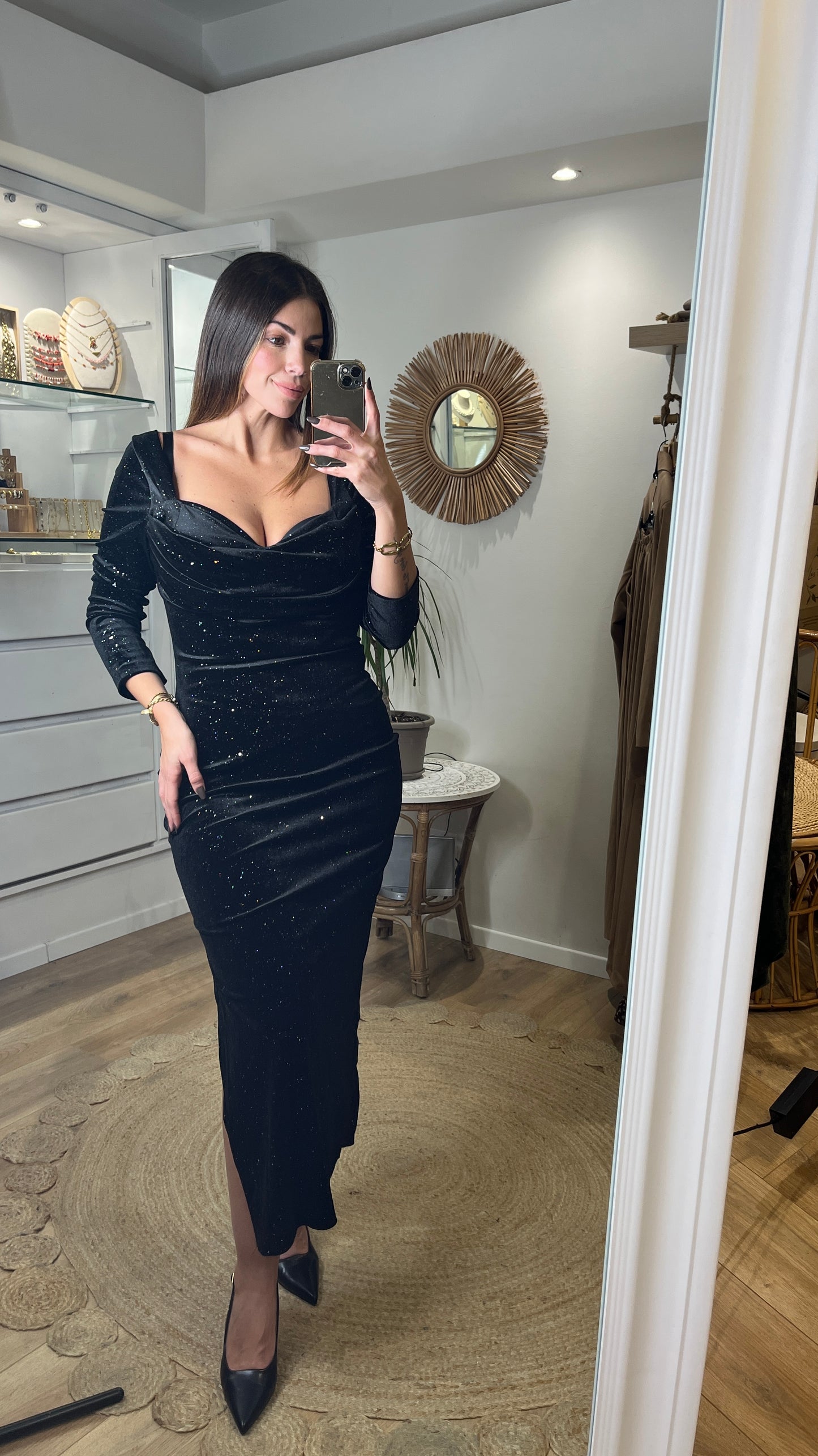 Abito Velluto Brillante