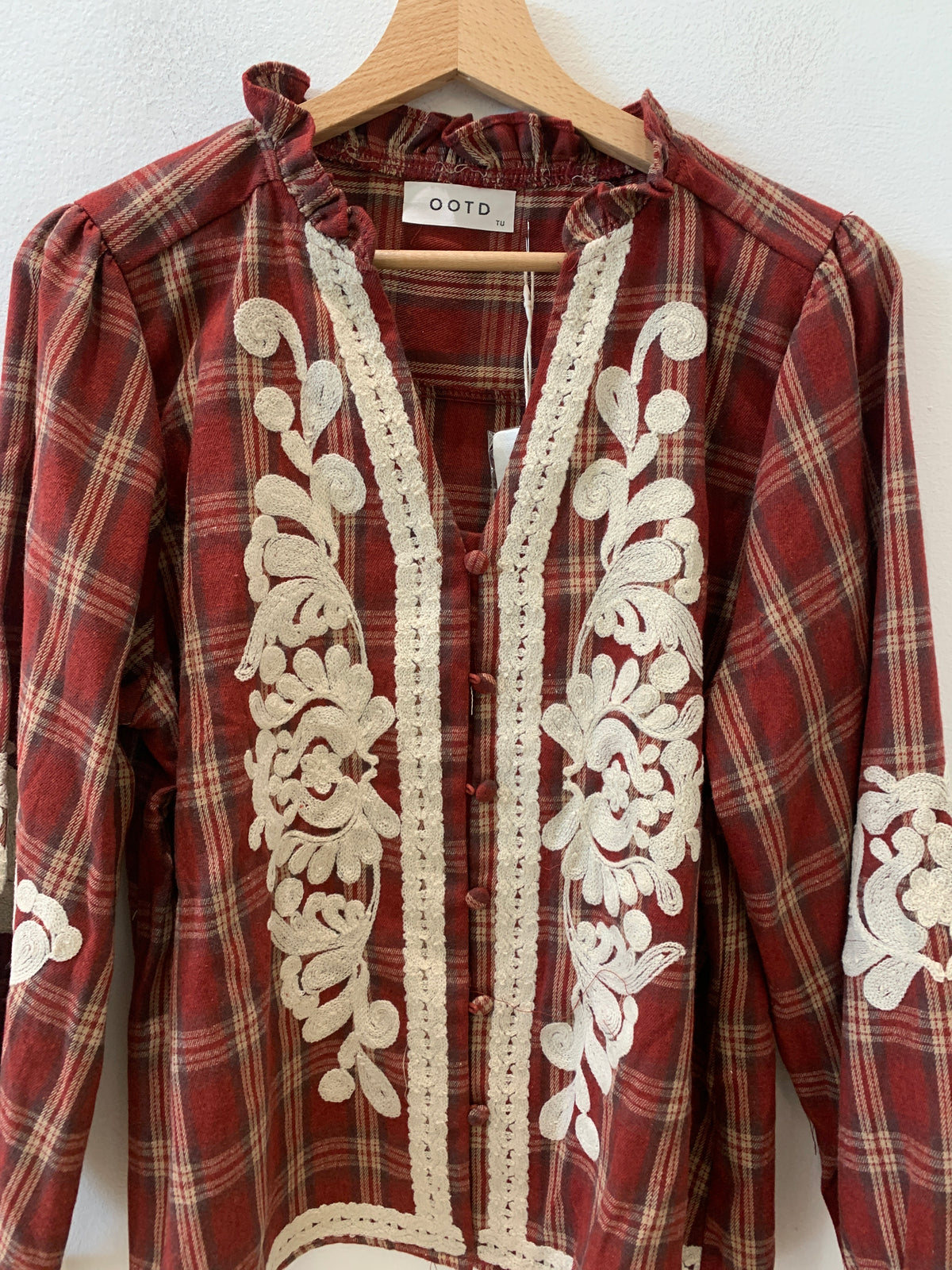 Camicia Quadri ricamata