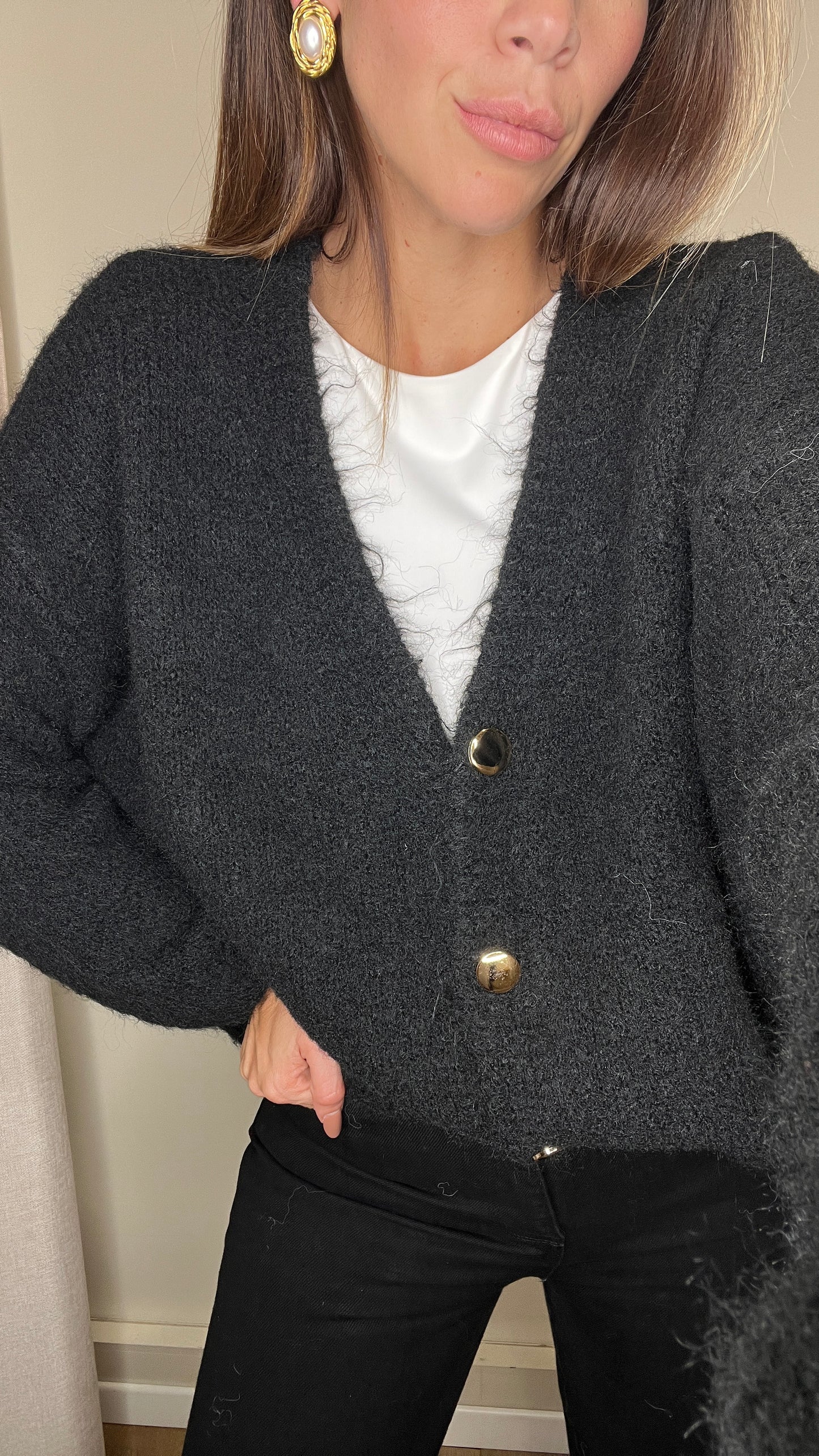 Cardigan bottoni oro