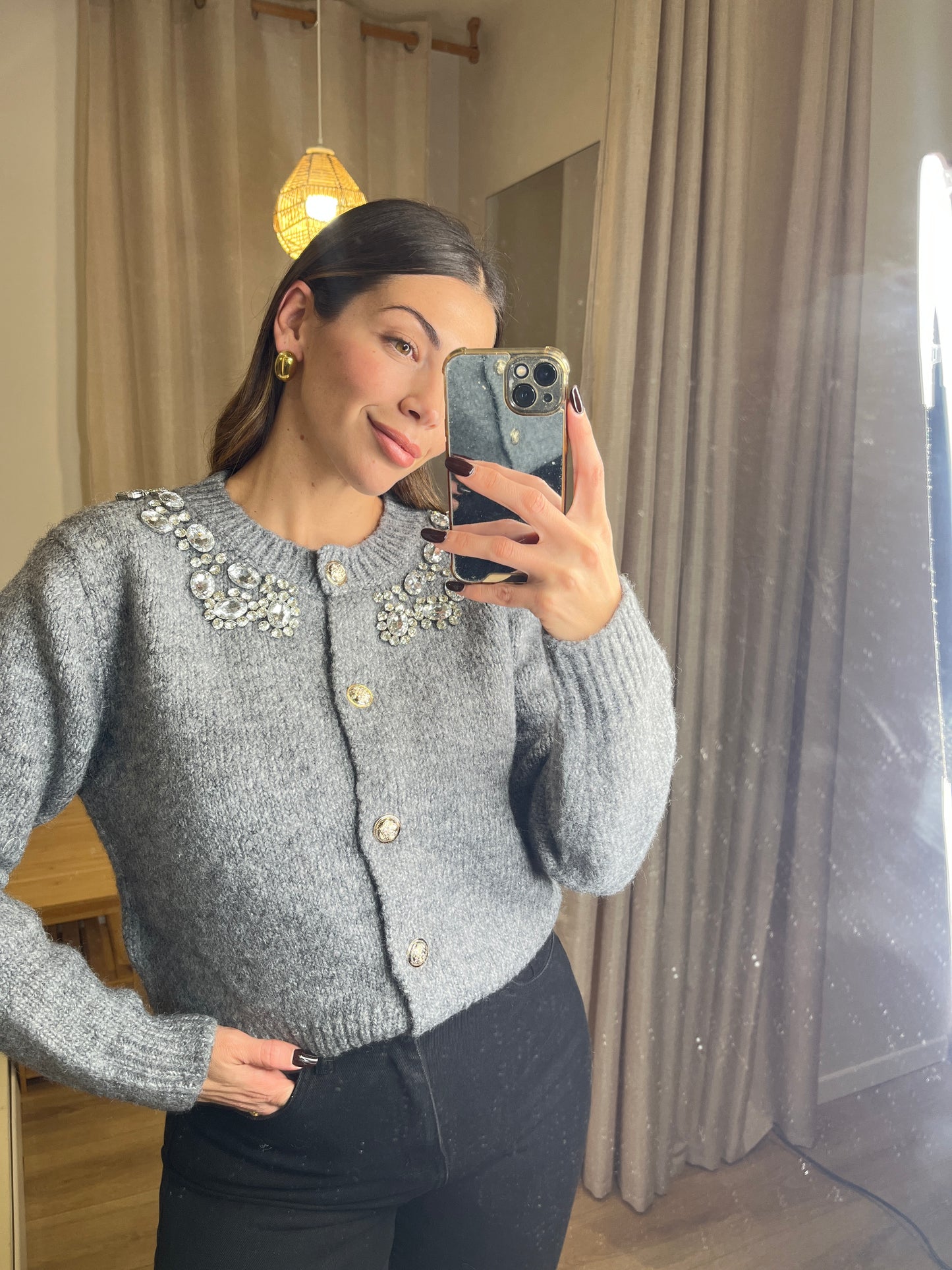 Cardigan Collo Gioiello