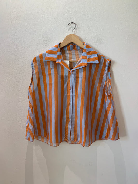 Camicia a Righe Smanicata
