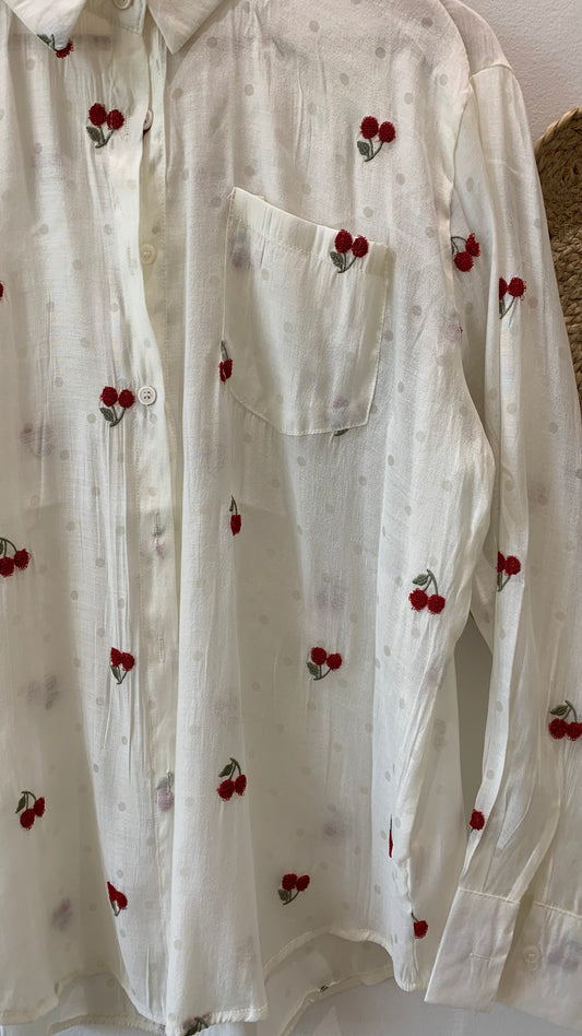 Camicia Trasparente Ciliegia