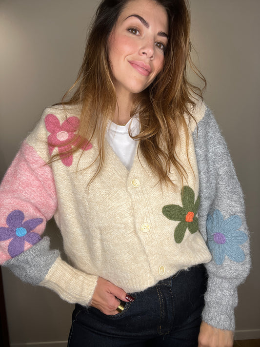 Cardigan a fiori