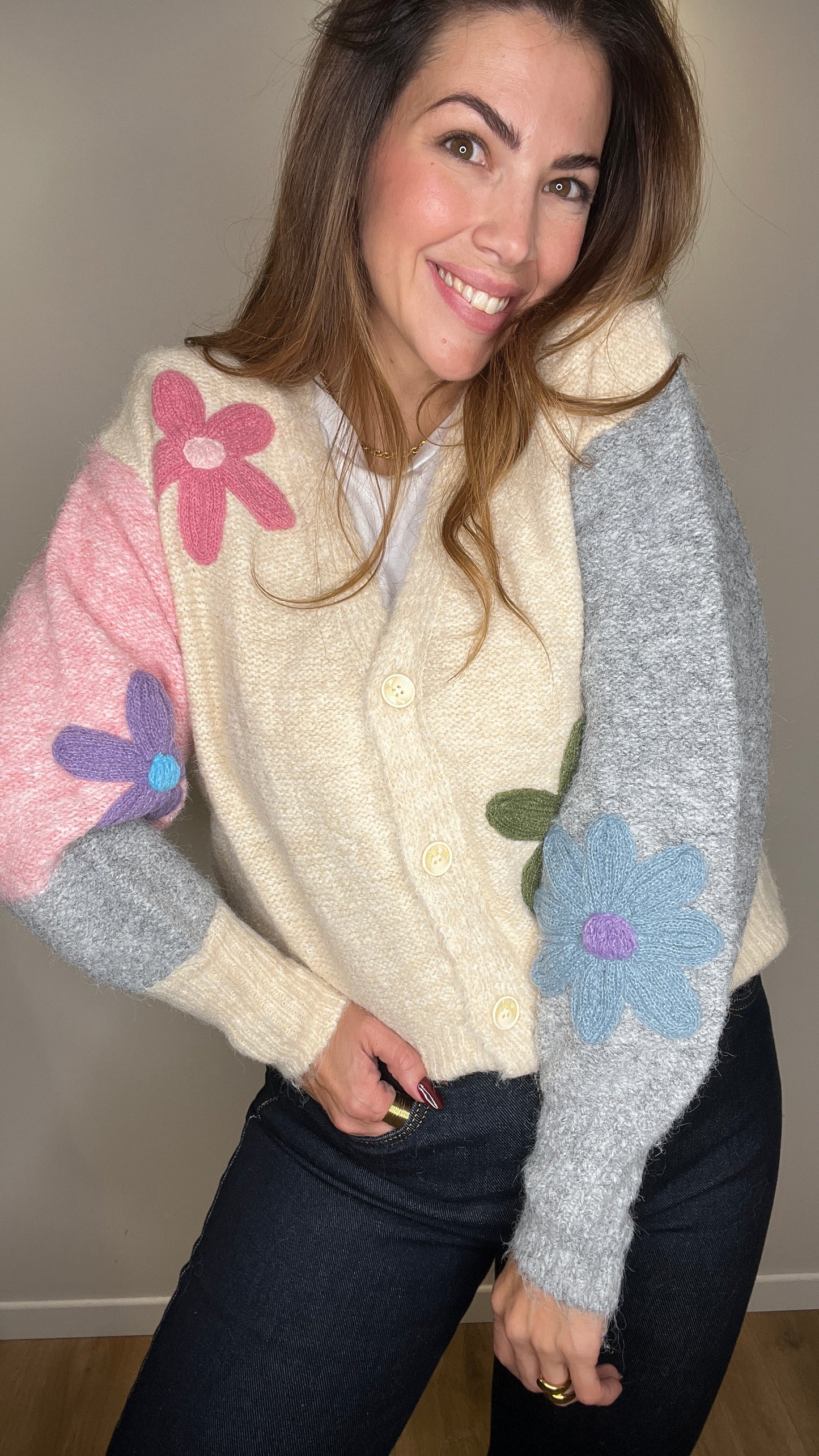 Cardigan a fiori