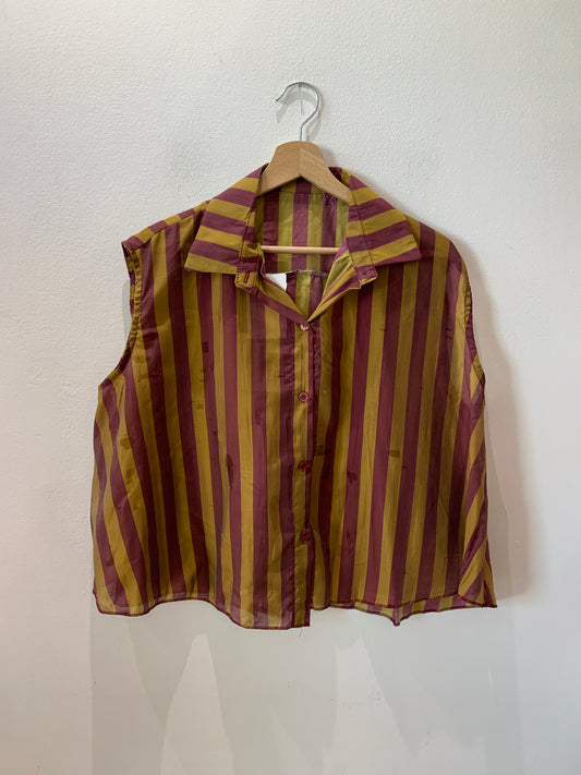 Camicia a Righe Smanicata