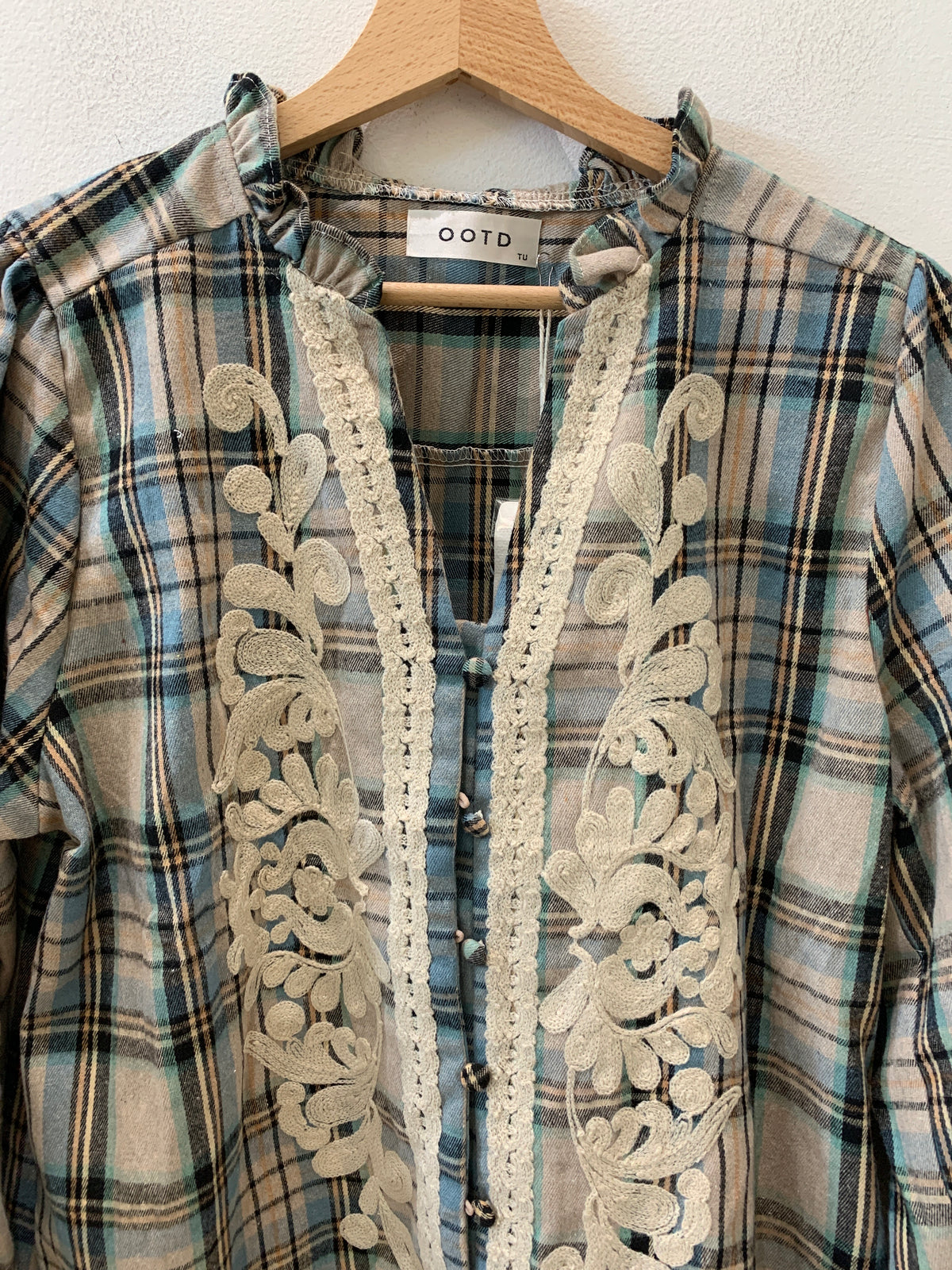 Camicia Quadri ricamata