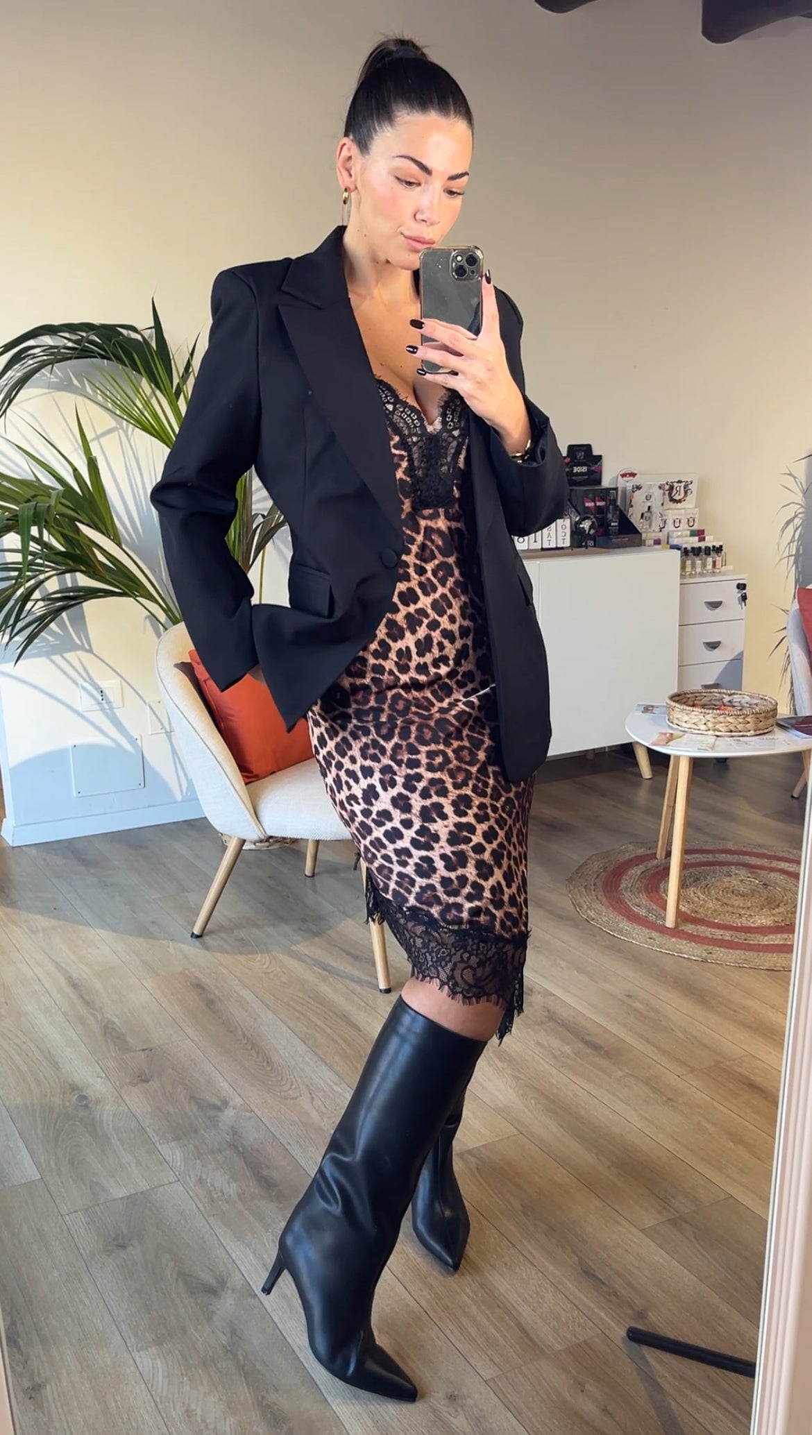 Abito Satin Animalier