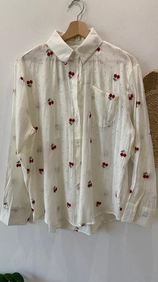 Camicia Trasparente Ciliegia