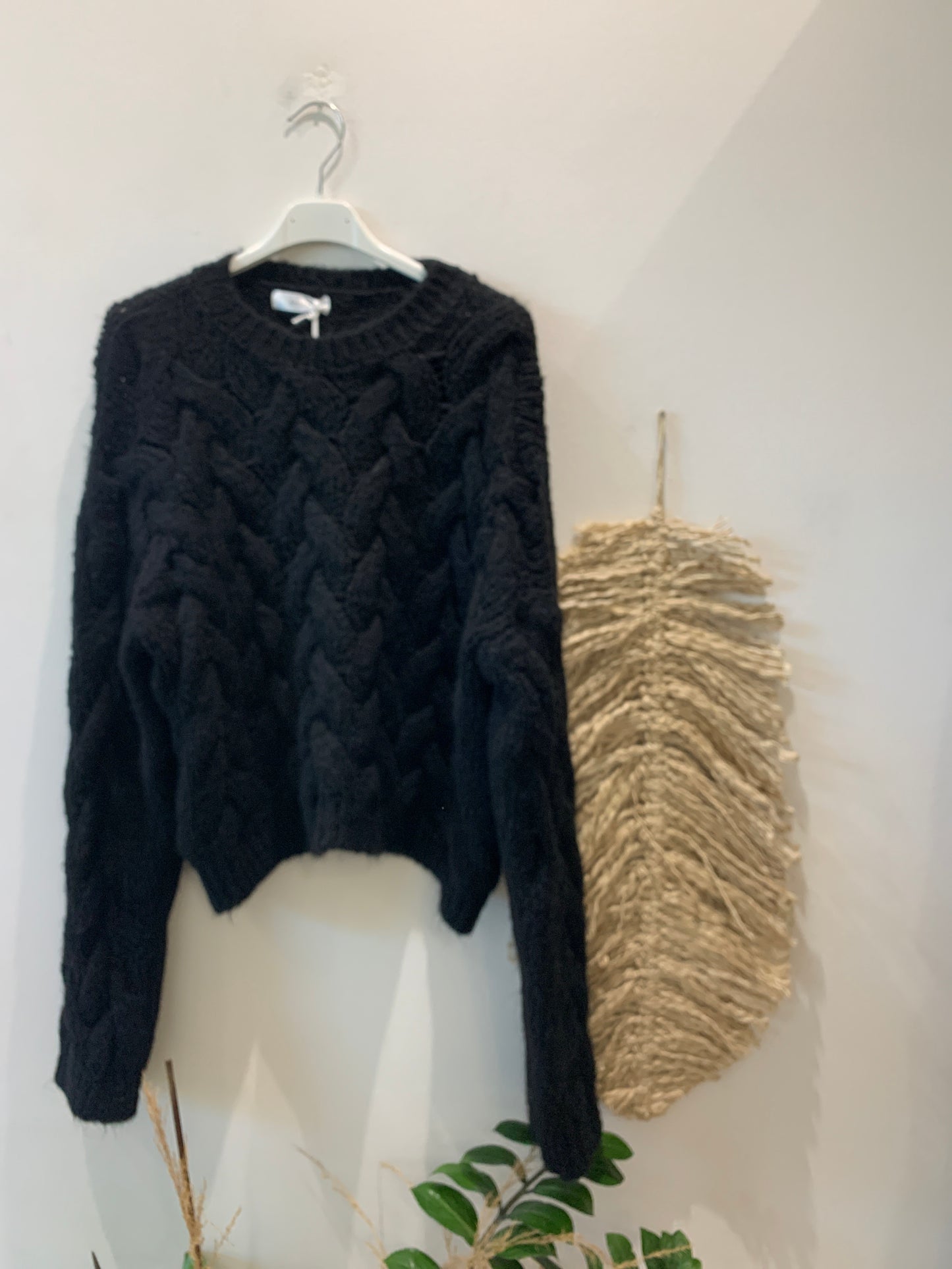 Maglione girocollo intrecciato