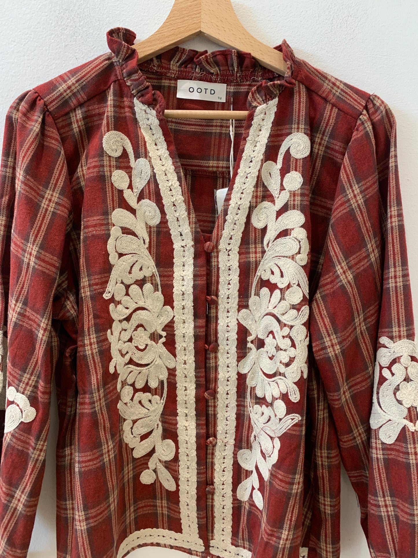 Camicia Quadri ricamata