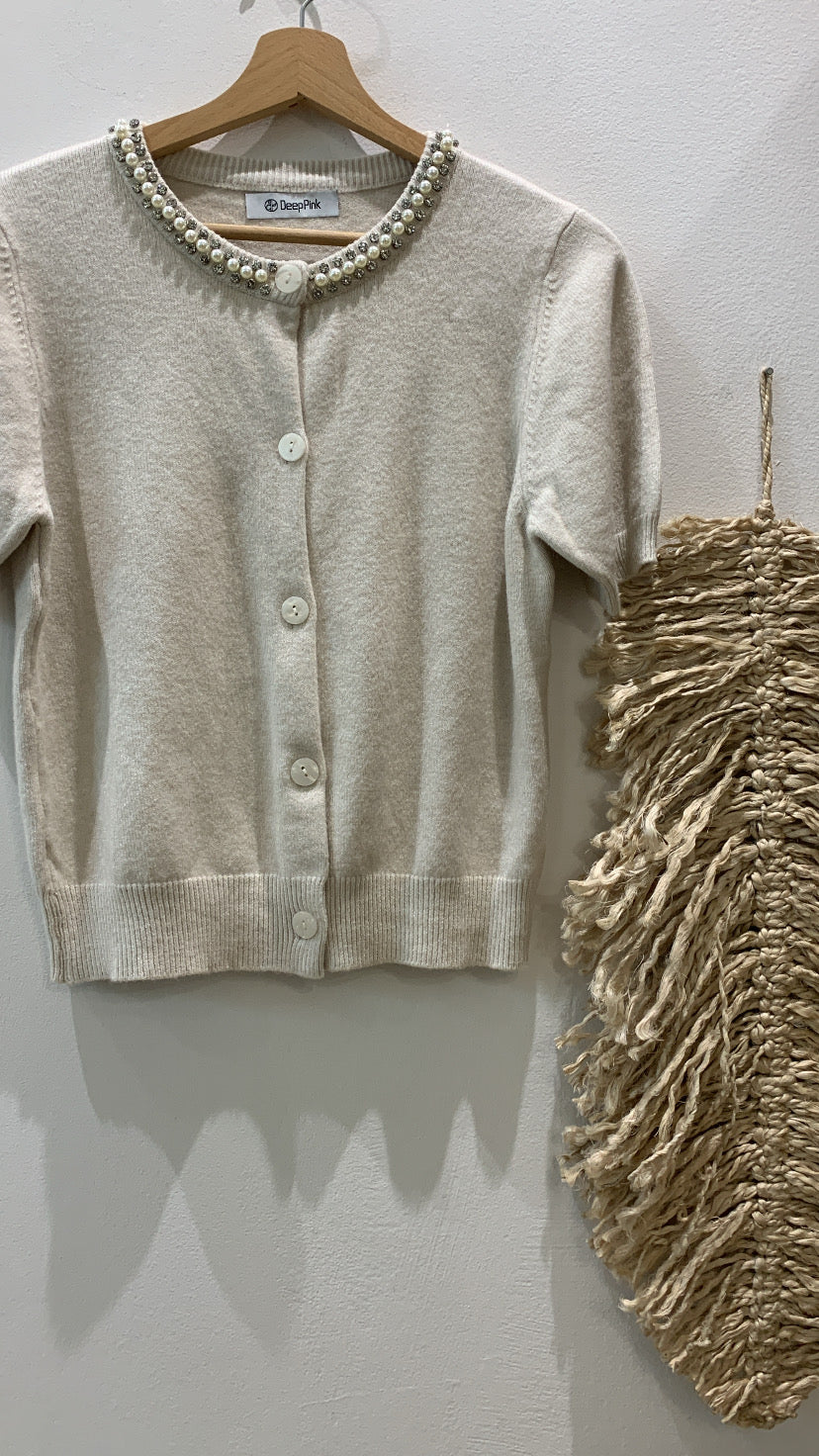Cardigan Gioiello Manica Corta