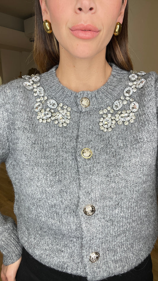 Cardigan Collo Gioiello