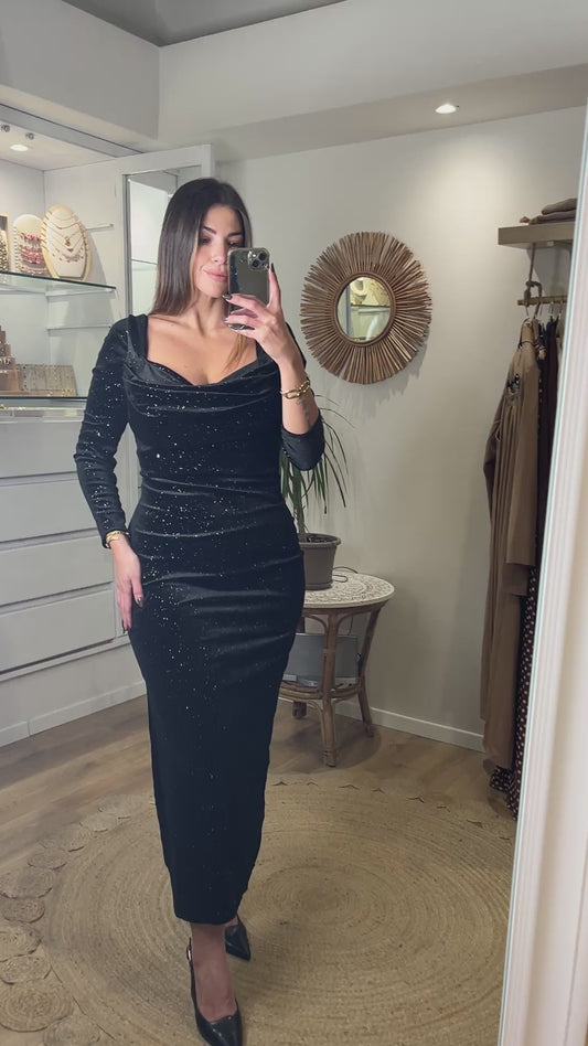 Abito Velluto Brillante